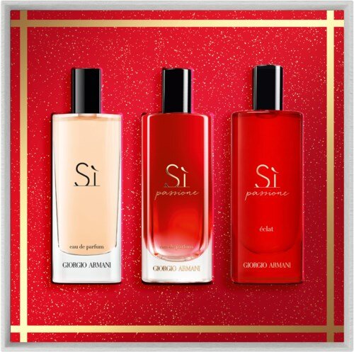 Albastru, roz, lavandă (trio Giorgio Armani)