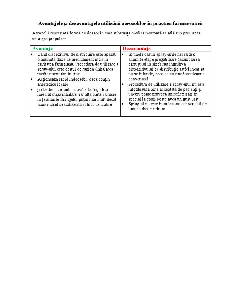 Aplicații și beneficii specifice