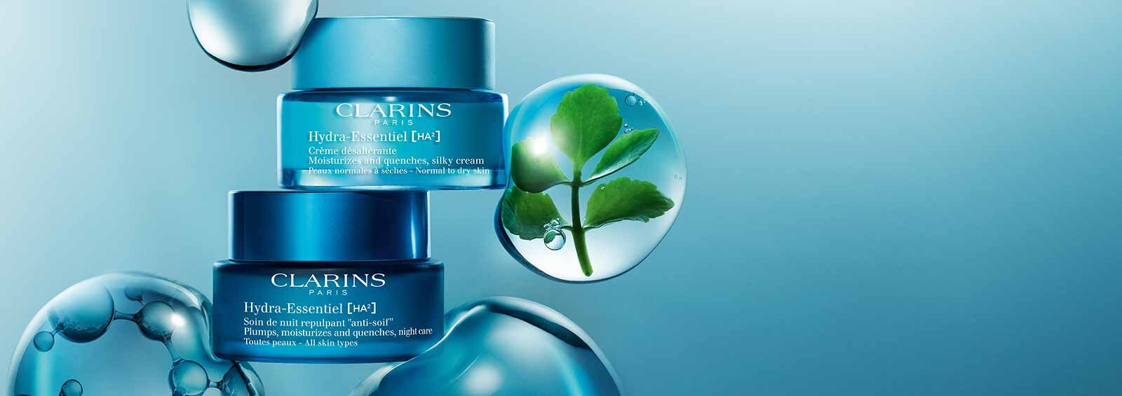 Clarins Hydra Essentiel (acid hialuronic, polifenoli, extract de arbore de căpșuni)