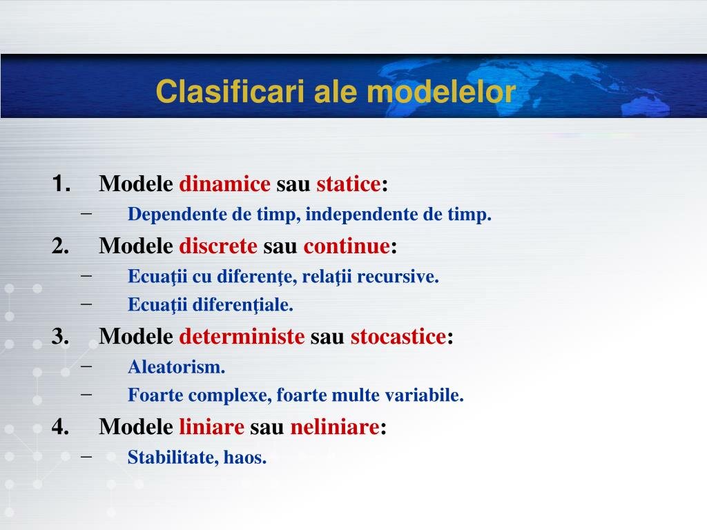Diverse modele simple și complexe