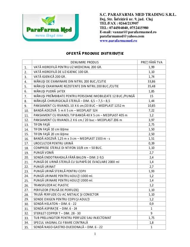 Diverse produse disponibile