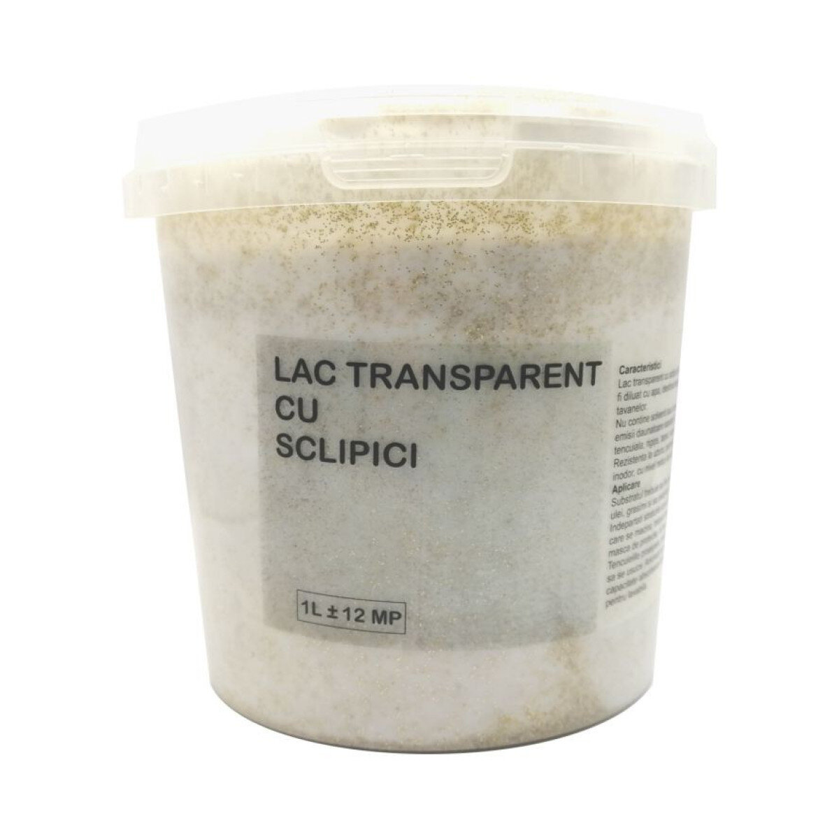 Umplere zona de creștere cu lac transparent cu sclipici.