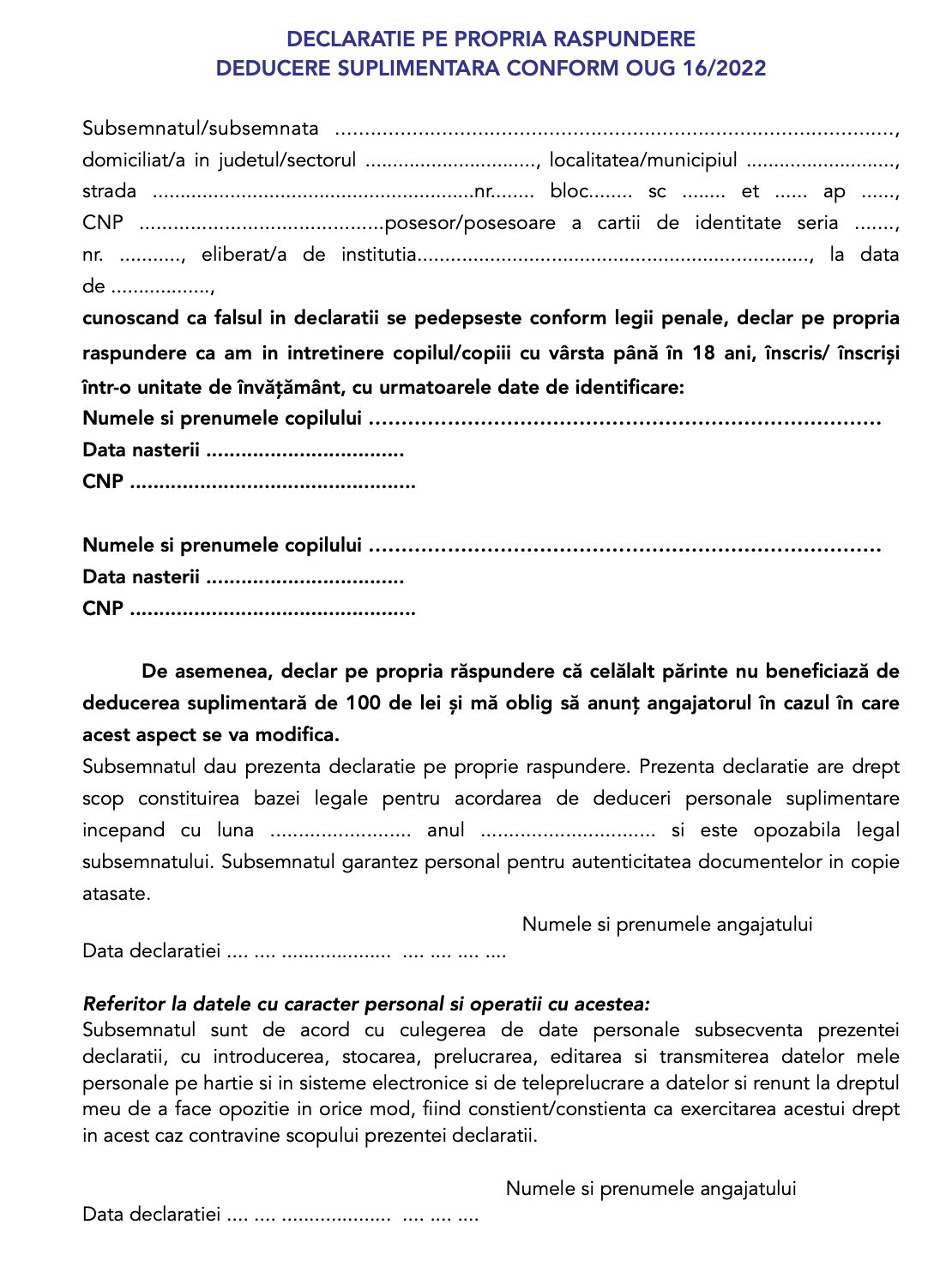 Utilizare rară (o dată la 15 zile)